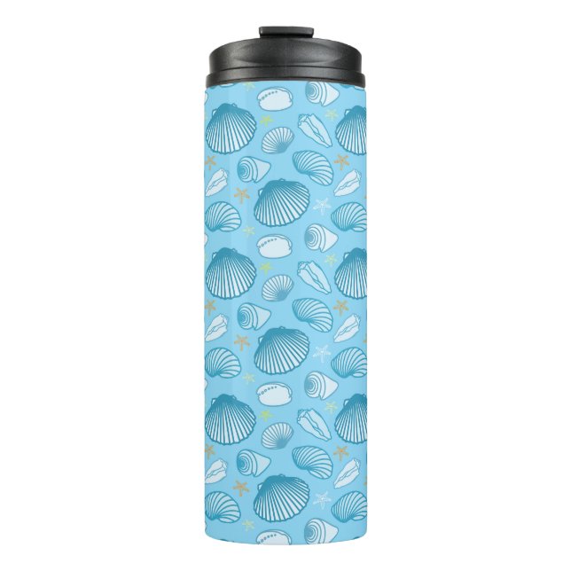 Garrafa Térmica Teste padrão do azul de oceano (Frente)