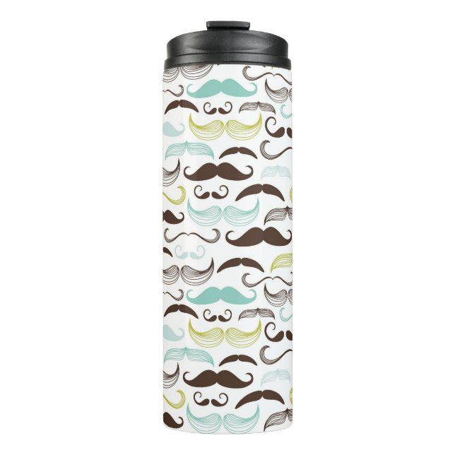 Garrafa Térmica Teste padrão do bigode, estilo retro 2 (Frente)