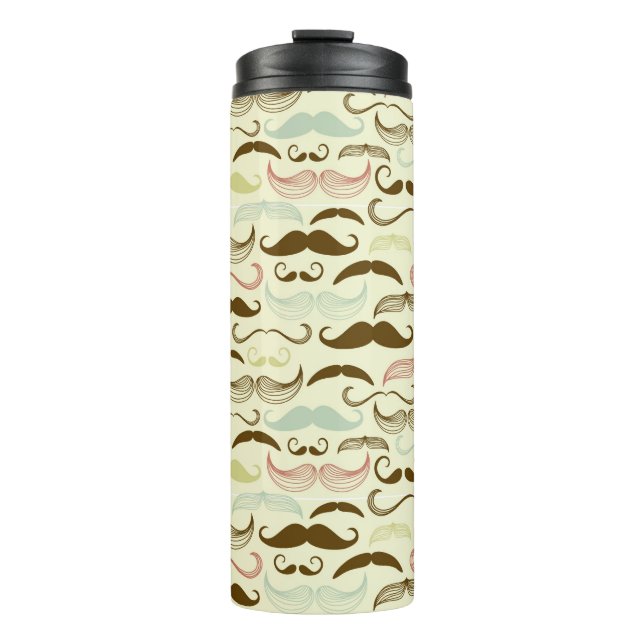 Garrafa Térmica Teste padrão do bigode, estilo retro 4 (Frente)