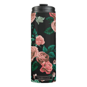Garrafa Térmica Teste padrão dos rosas