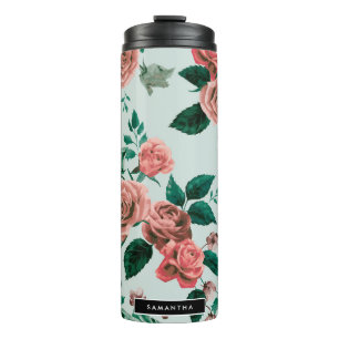 Garrafa Térmica Teste padrão dos rosas