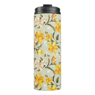 Garrafa Térmica Teste padrão floral brilhante bonito à moda