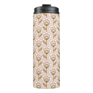 Garrafa Térmica Teste padrão floral moderno do meio século