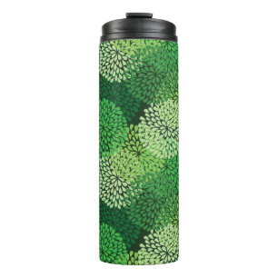 Garrafa Térmica Teste padrão floral verde