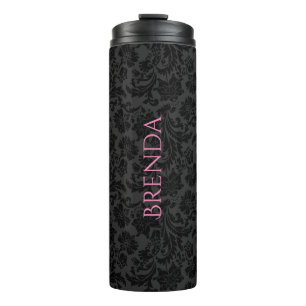 Garrafa Térmica Teste padrão preto & cinzento monocromático à m