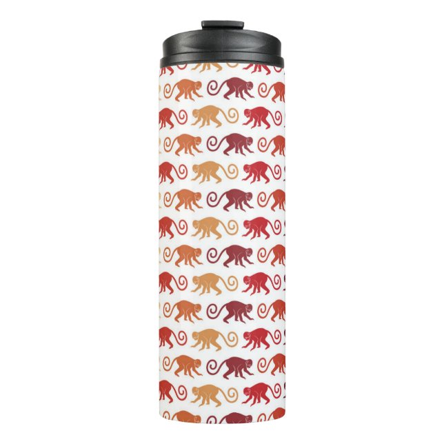 Garrafa Térmica Teste padrão vermelho dos macacos (Frente)