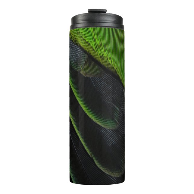 Garrafa Térmica Têxteis de xadrez verde e preto (Frente)