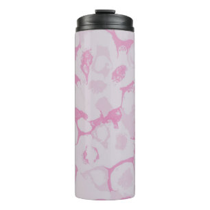 Garrafa Térmica Têxteis florais, cor-de-rosa e branco