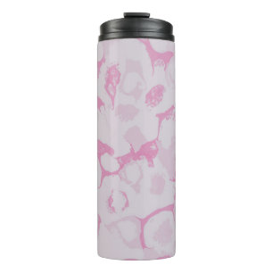 GARRAFA TÉRMICA TÊXTIL FLORAL BRANCO E PINTA