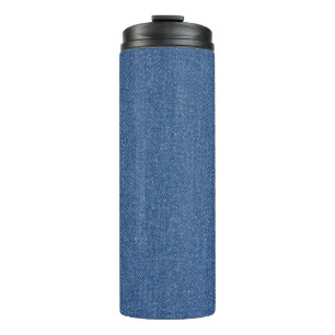 Garrafa Térmica Têxtil original tecido azul moda jean denim