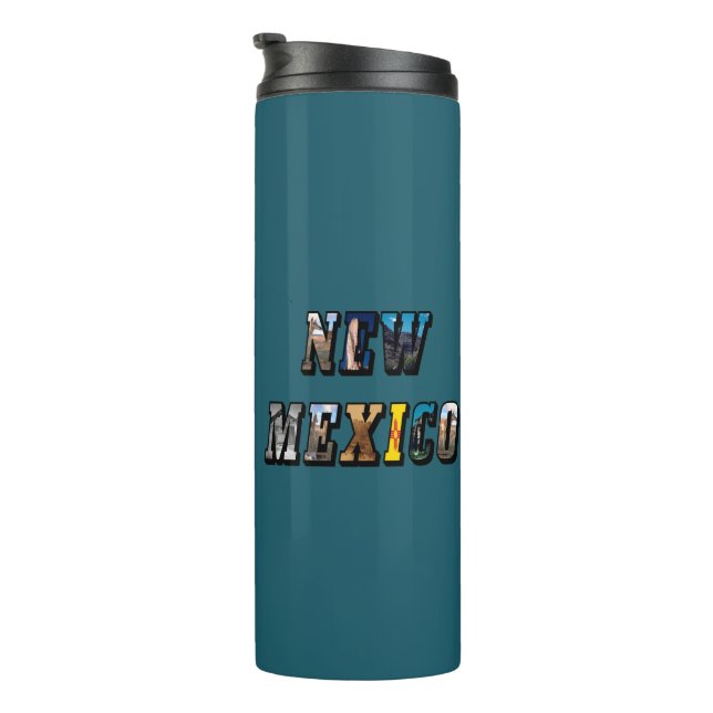 Garrafa Térmica Texto de Imagem do Novo México (Rotação à direita)