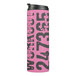 Garrafa Térmica Texto desgastado e riscado Treino 247365 rosa