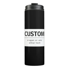 Garrafa Térmica Texto Editável Moderno Negrito | Preto & Branco