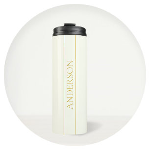 Garrafa Térmica Texto Simples Elegante Personalizável Dourado Br