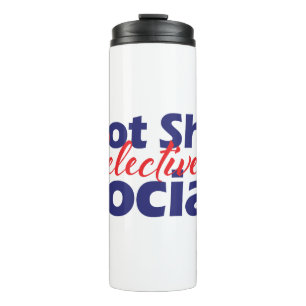 Garrafa Térmica Texto Vermelho e Azul Negrito Social Seletivamente
