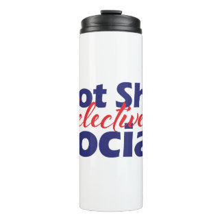 Garrafa Térmica Texto Vermelho e Azul Negrito Social Seletivamente