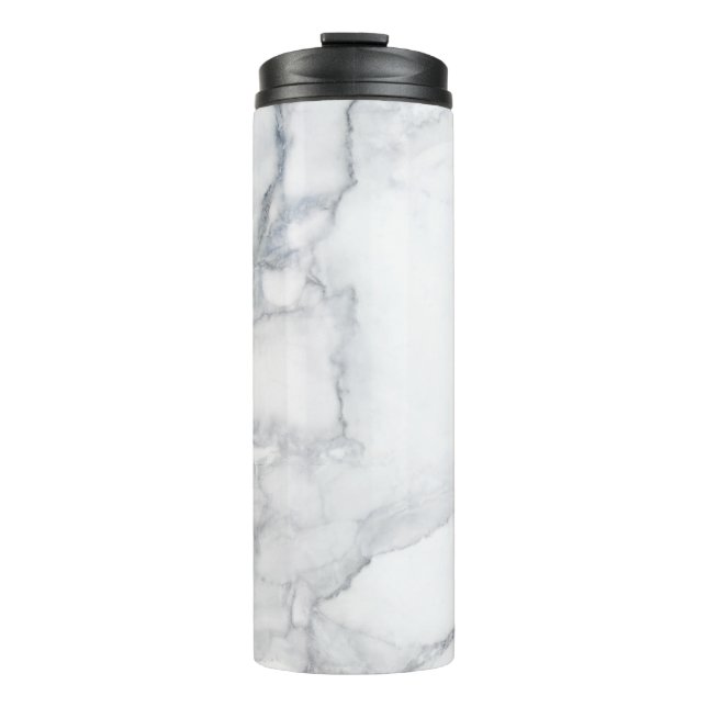 Garrafa Térmica Textura branca de mármore (Frente)