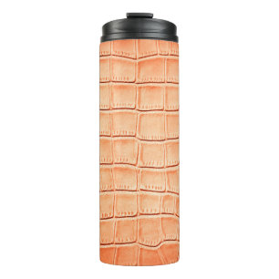 Garrafa Térmica Textura de couro de réptil laranja