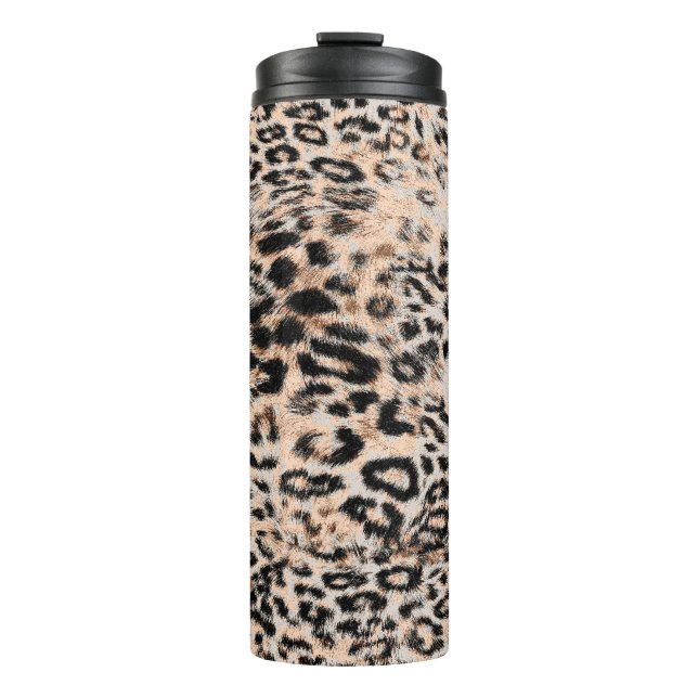 Garrafa Térmica Textura de leopardo, padrão de impressão de animai (Frente)