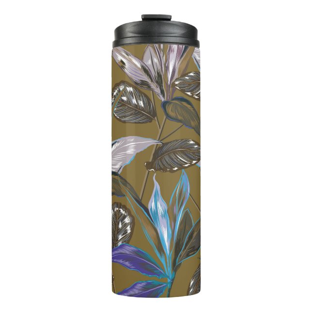 Garrafa Térmica Textura de parede antiga com fissuras, fundo retrô (Frente)