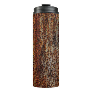 Garrafa Térmica Textura metálica com arranhões e fissuras, um