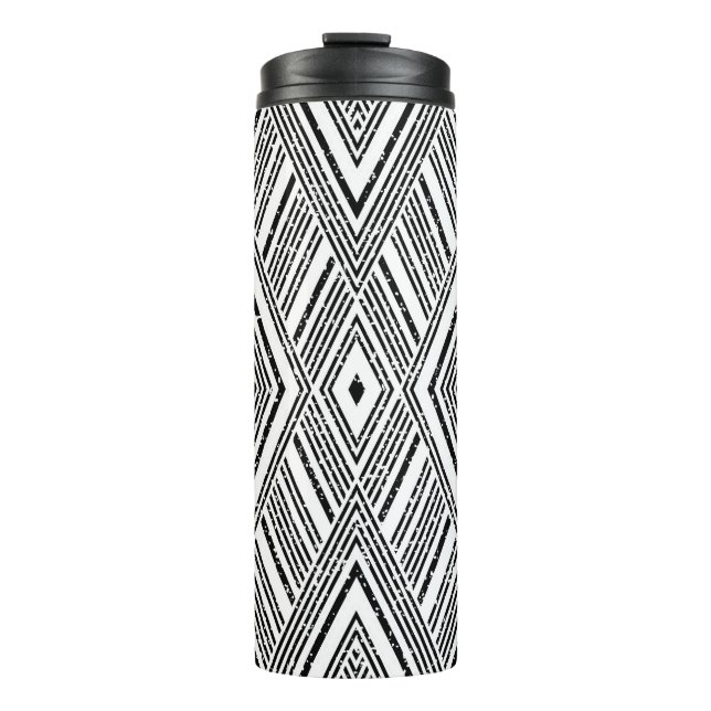 Garrafa Térmica Textura sem costura com listras brancas oblíquas.  (Frente)