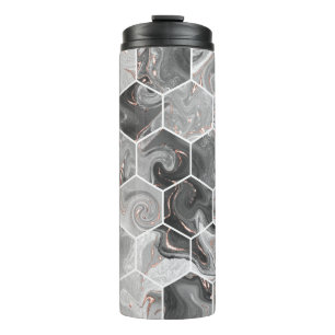 Garrafa Térmica Textura uniforme de hexágono mármore com padrão