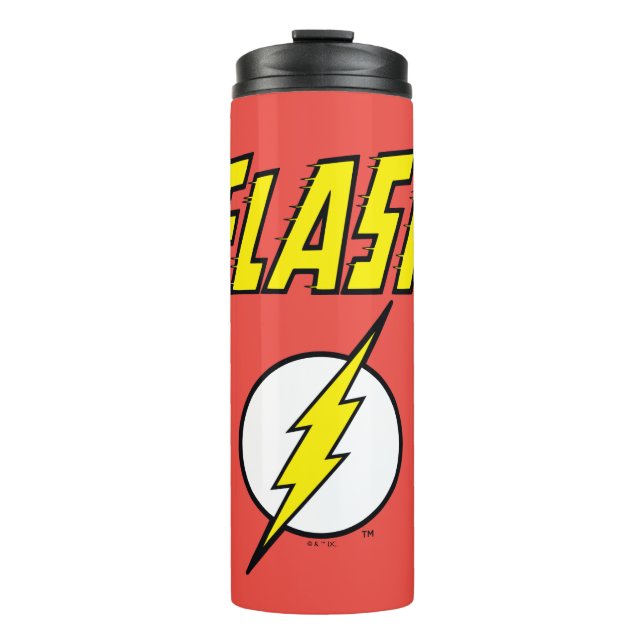 Garrafa Térmica The Flash Name & Lightning Bolt Logo (Frente)