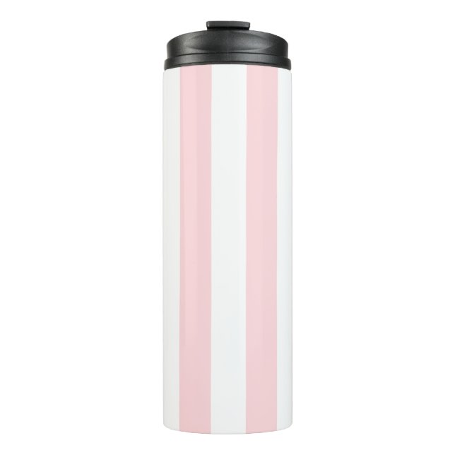 Garrafa Térmica Thermal Tumbler Baby Pink & White Stripe (Frente)