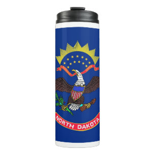Garrafa Térmica Thermal Tumbler com bandeira de Dakota do Norte, E