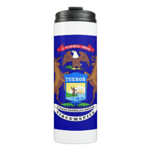 Garrafa Térmica Thermal Tumbler com bandeira de Michigan, EUA