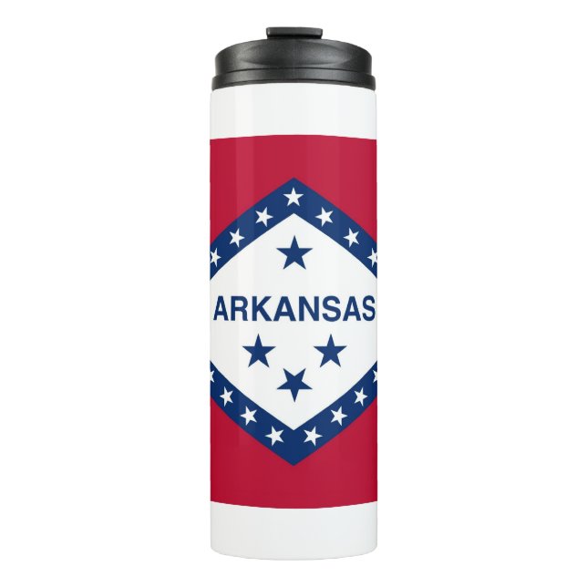 Garrafa Térmica Thermal Tumbler com bandeira do Estado do Arkansas (Frente)