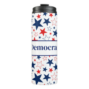 Garrafa Térmica Thermal Tumbler Patriotic Stars Democrata