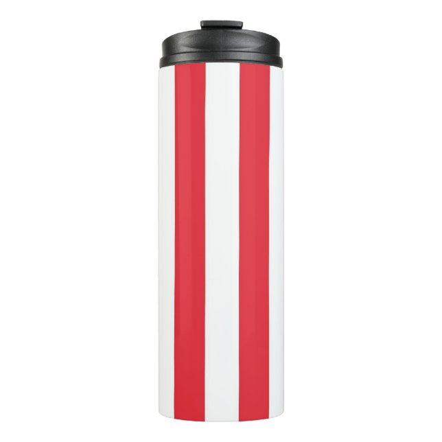Garrafa Térmica Thermal Tumbler Red & White Stripe (Frente)