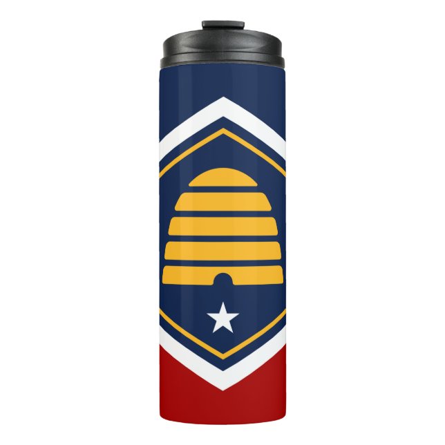 Garrafa Térmica Thermal Tumbler with flag of Utah State, USA (Frente)