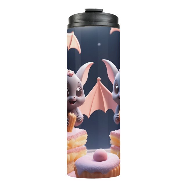 Garrafa Térmica  Thermal Tumblers - Sweet & Spooky Bat Bakery Art  (Frente)