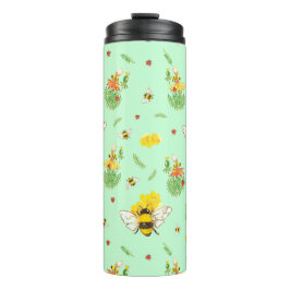 Garrafa Térmica Thermosflasche mit Bienen und Glückskäfer