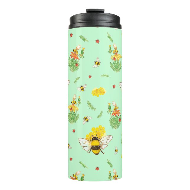 Garrafa Térmica Thermosflasche mit Bienen und Glückskäfer (Frente)