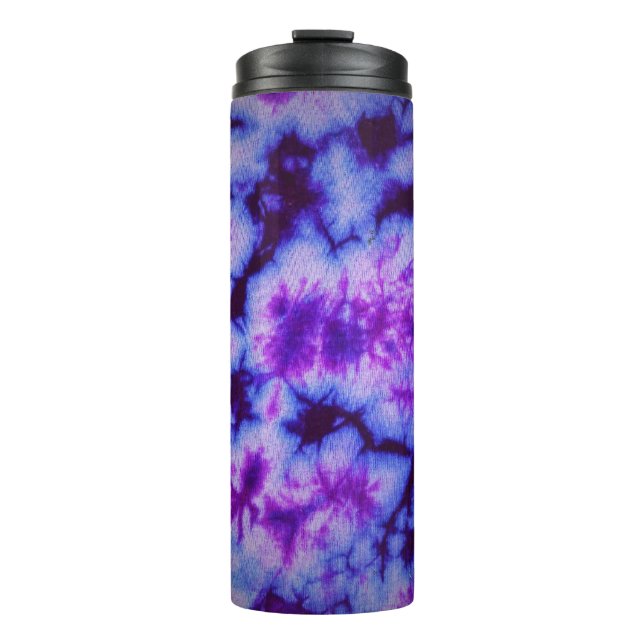 Garrafa Térmica Tie Dye Shades de Púrpura e Azul (Frente)