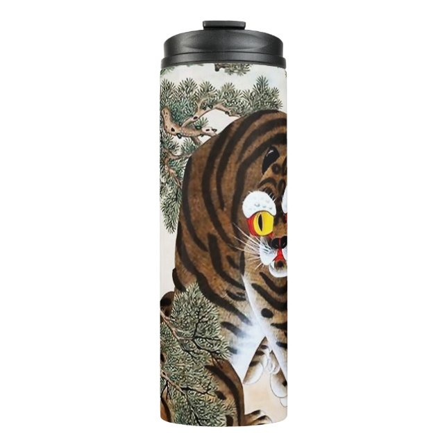 Garrafa Térmica Tigre e Pega Minhwa sob a Árvore de Pinheiro (Frente)