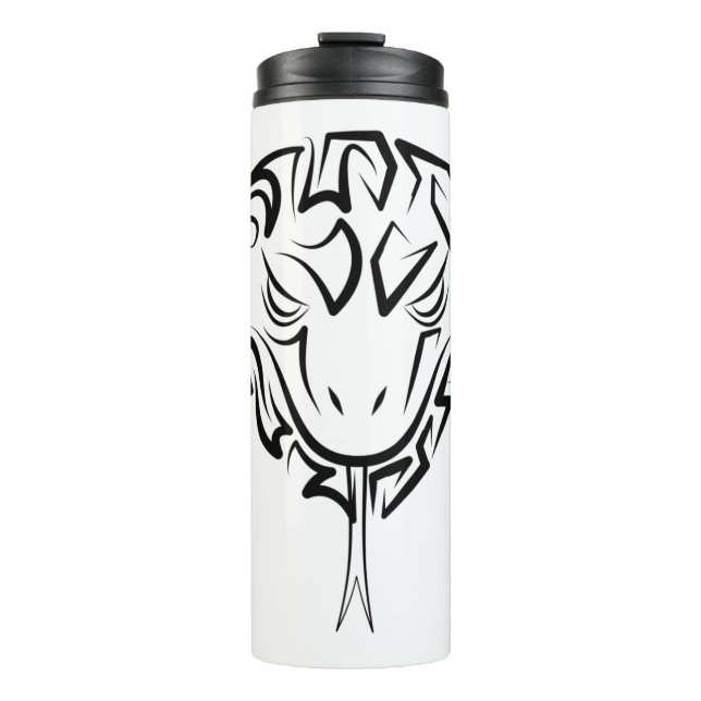 Garrafa Térmica Tigre Tribal Negro e Branco (Frente)