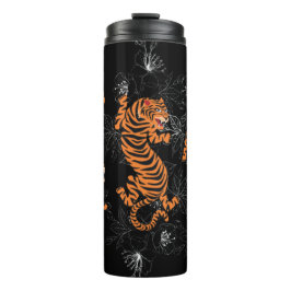 Garrafa Térmica Tigres Estilo de Arte Japonês Tumbler Térmico