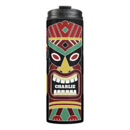 Garrafa Térmica Tiki Totems legal nome personalizado tumbler