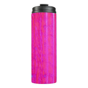 Garrafa Térmica Tinta-Abstrato vibrante, rosa e riscas roxas