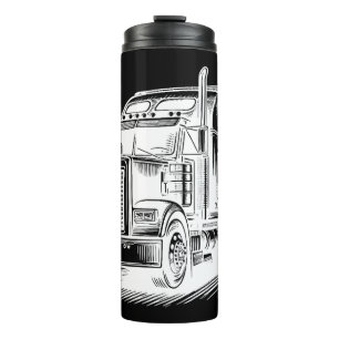 Garrafa Térmica Tinta de arte de caminhoneiro Semi Truck diesel