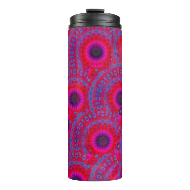 GARRAFA TÉRMICA  TINTA DE COR MODERNA MANDALA ROSA (Frente)