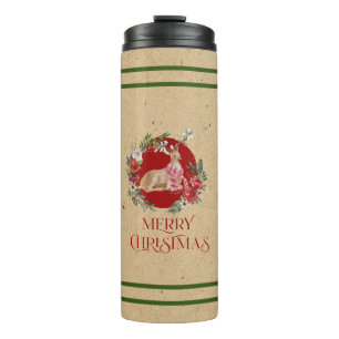 Garrafa Térmica Tipografia de Feliz Natal Frota com cervo