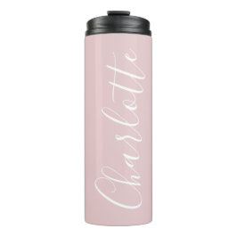 Garrafa Térmica Tipografia de Script Chic Personalizada Girly Pink