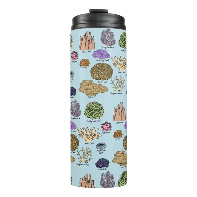 Garrafa Térmica Tipos De Coral (Frente)
