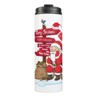 Garrafa Térmica Tired Santa Thermal Tumbler Minimalist Drinkware
